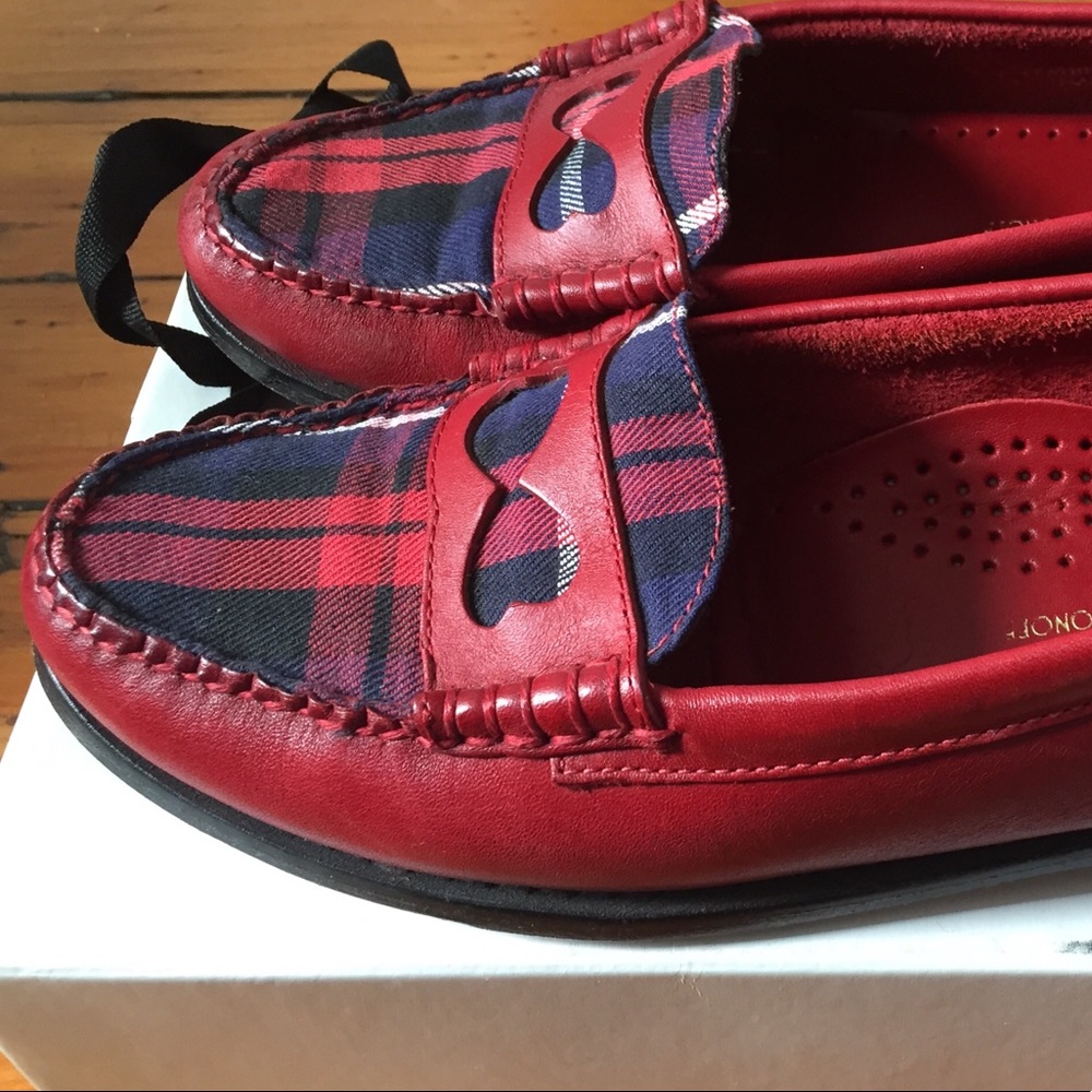 Rachel Antonoff Red Plaid Loafers - Picture 2 of 6